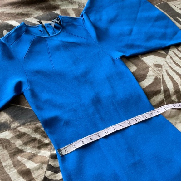 Ted Baker London Lounia Fluted Sleeve Body-Con Sweater Dress Color: Mid Blue - Picture 14 of 16